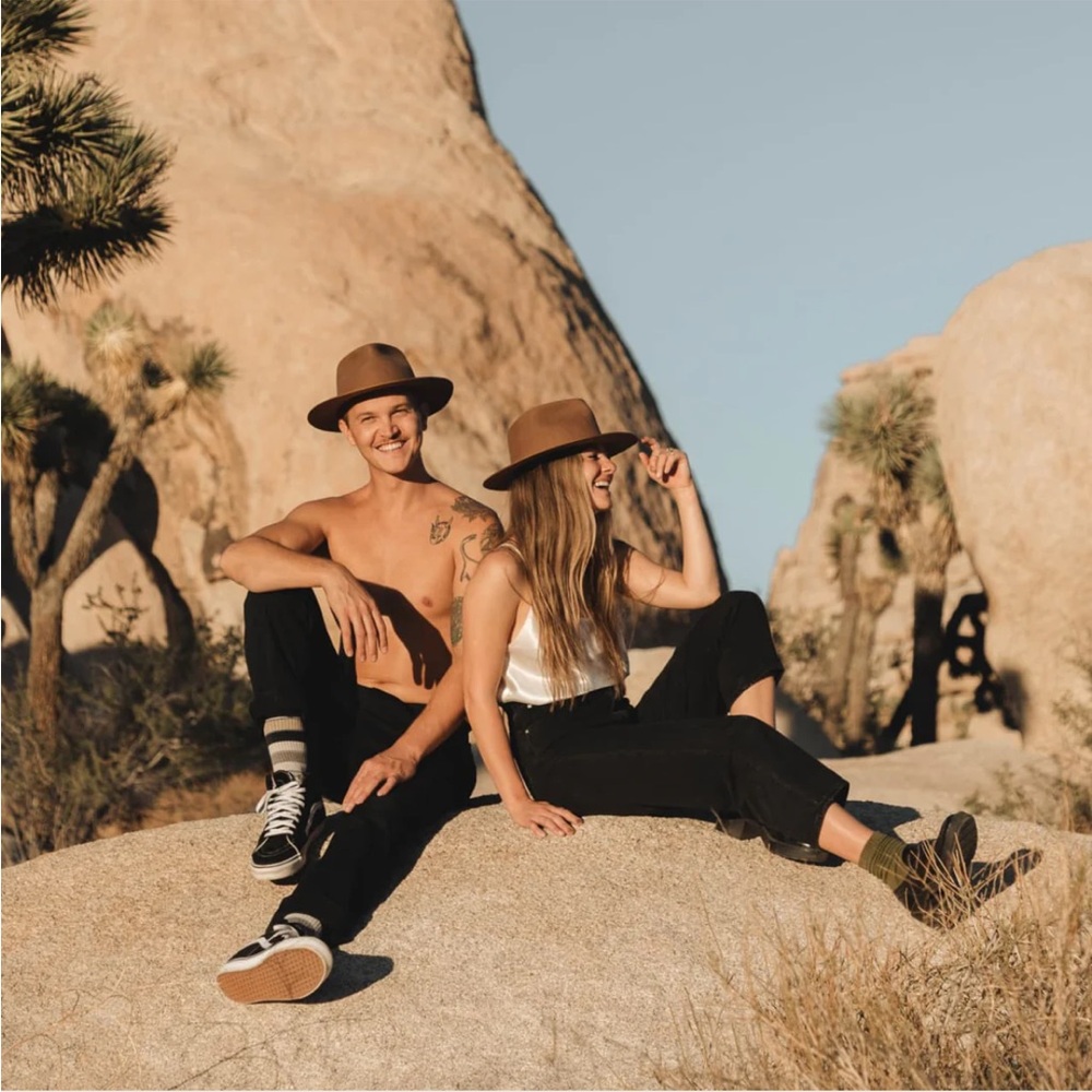 Will + Bear Calloway Tan | Australian Wool Wide Brim Fedora - Picture 3 of 10